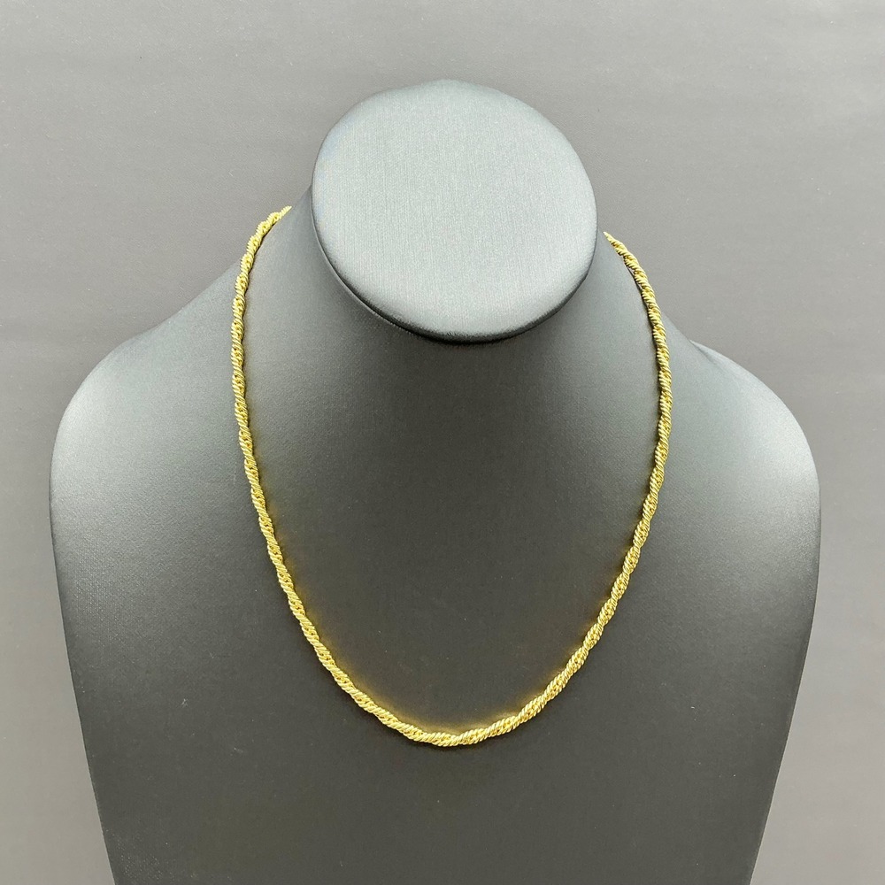 Gorjana Necklace Gold Tone Twisted Rope Chain Statement Classic Minimalist 18"